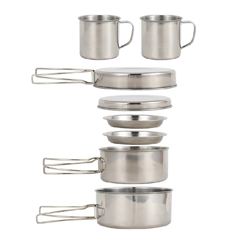 Camping Cooking Pot Set - 8 Buah/Set Peralatan Masak Berkemah Set