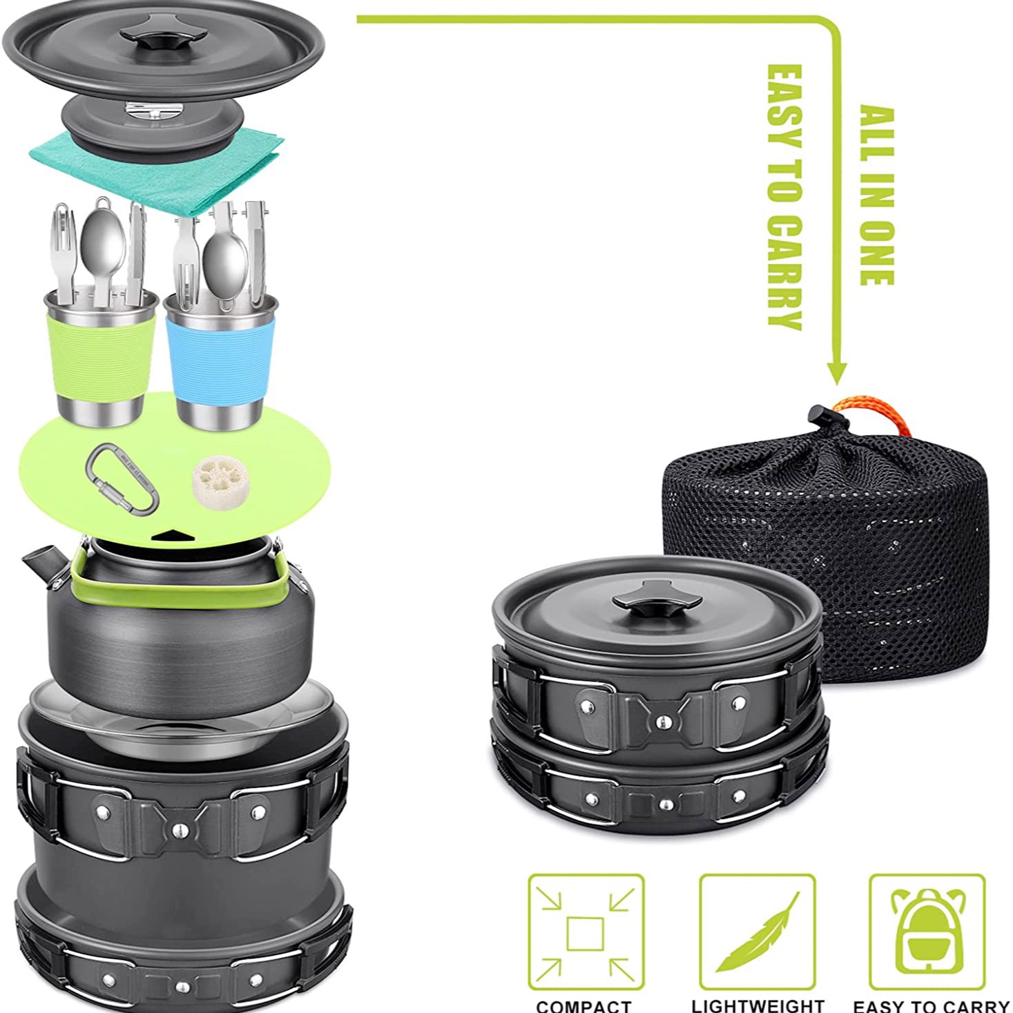 Camping Cooking Backpack - Set Peralatan Masak Camping Outdoor dengan