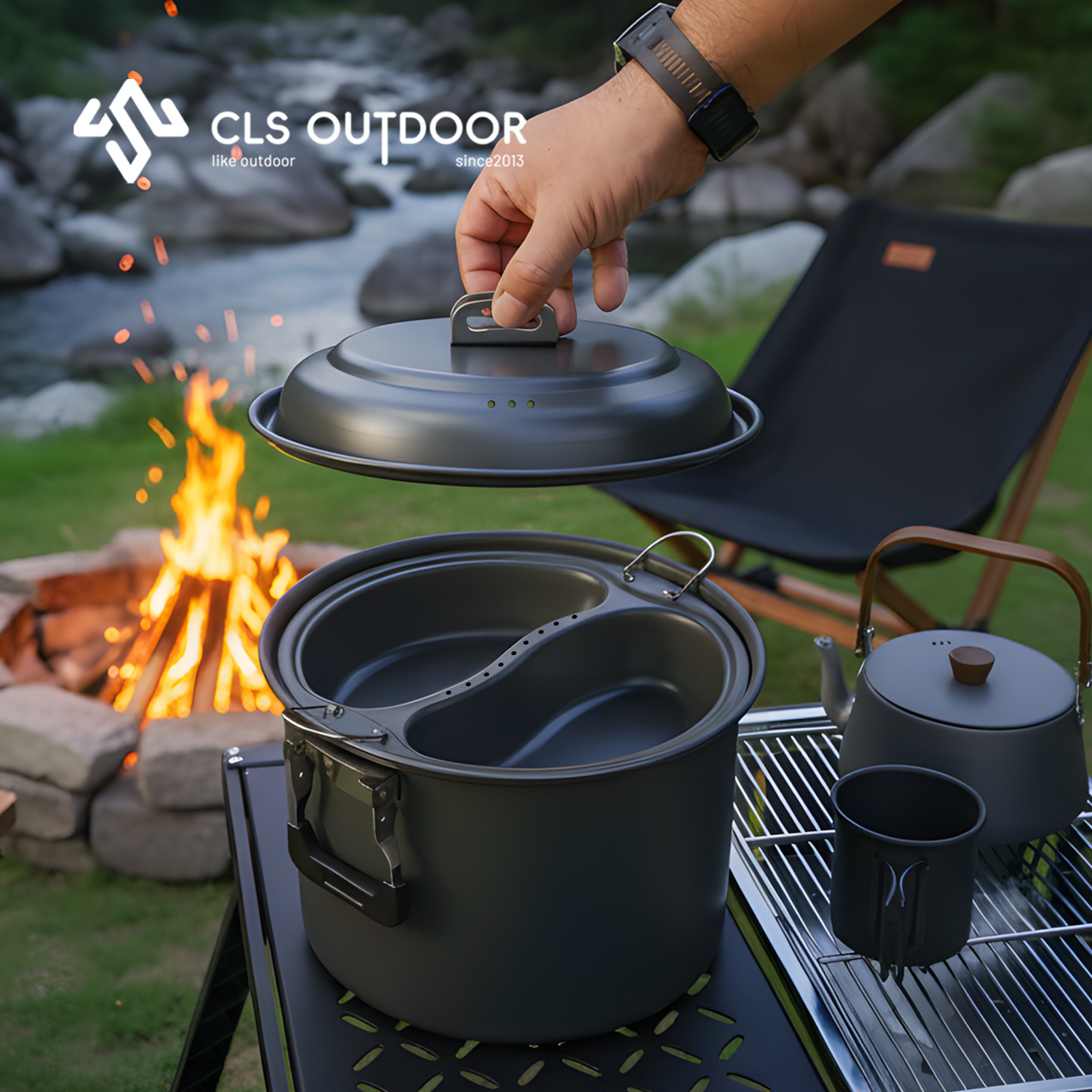 Camping Cooking Pot Large - Set Panci Kukus dan Masak Mandarin