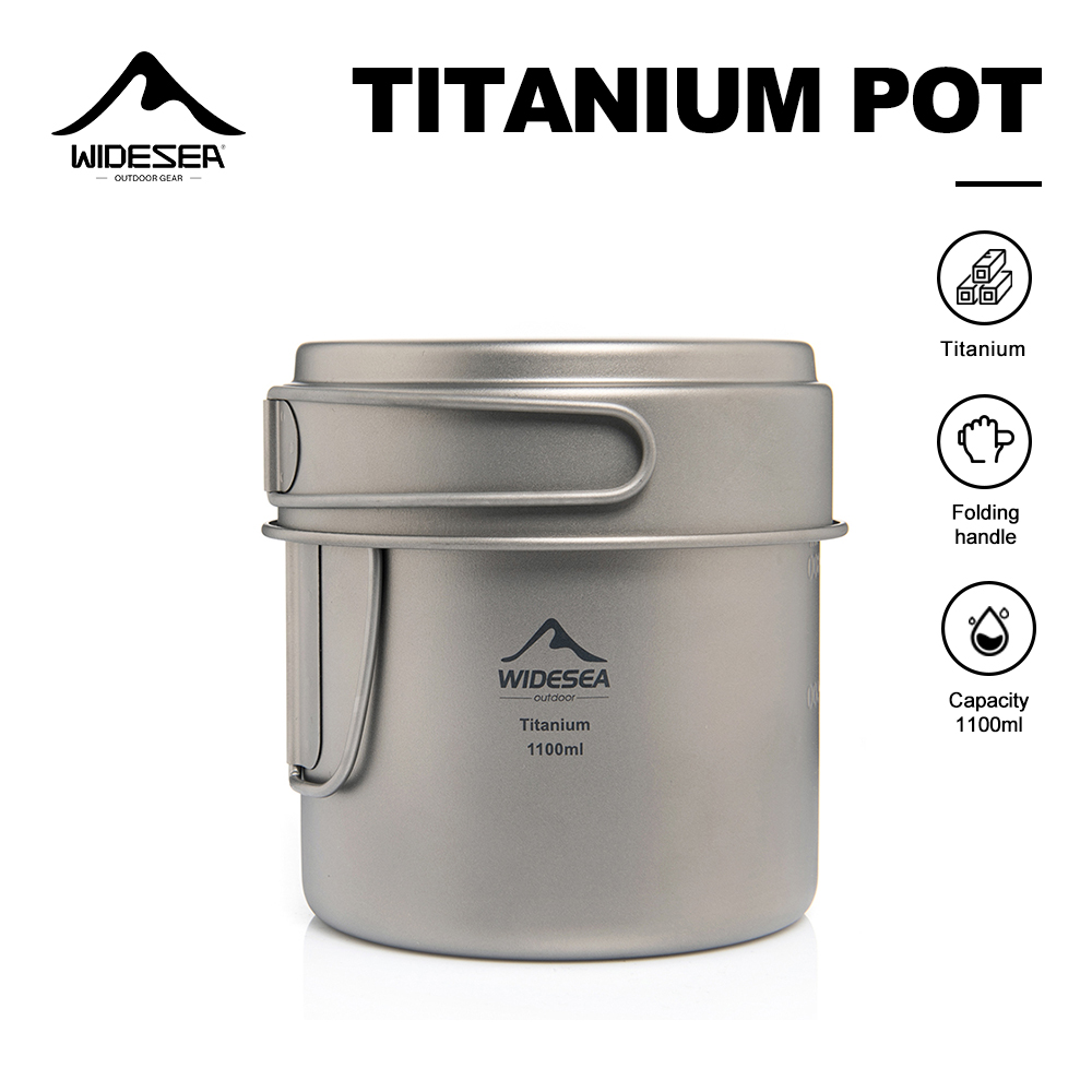 Camping Cooking Cup - Widesea Panci Berkemah Titanium Ultraringan 1100Ml