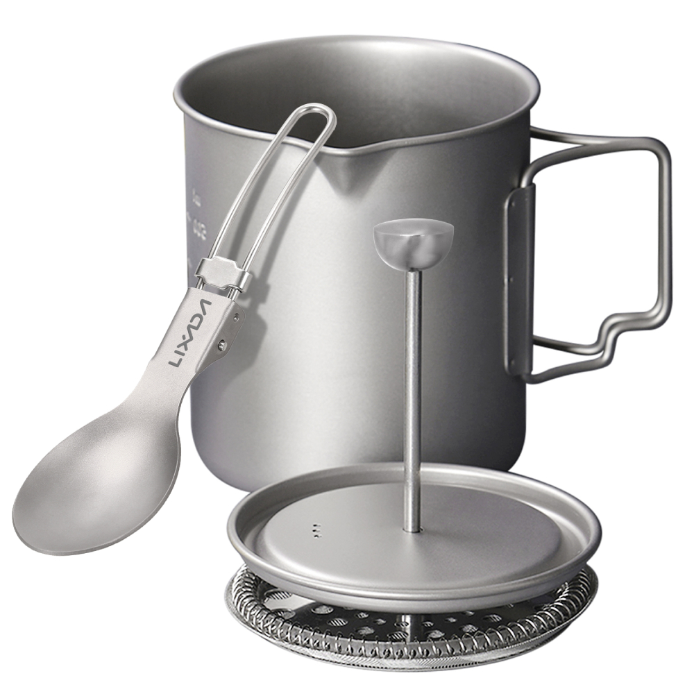 Camping Cooking Cup - Lixada cangkir kopi Titanium 750ml, panci