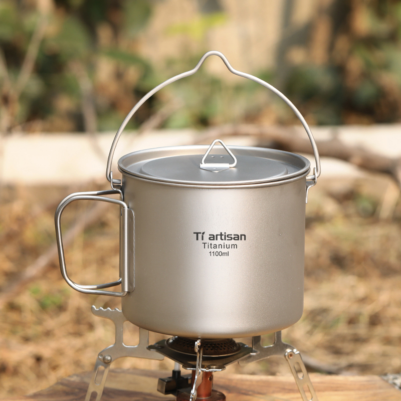 Camping Cooking Pot Set - Tiartisan Titanium 1,1L Panci Berkemah Set