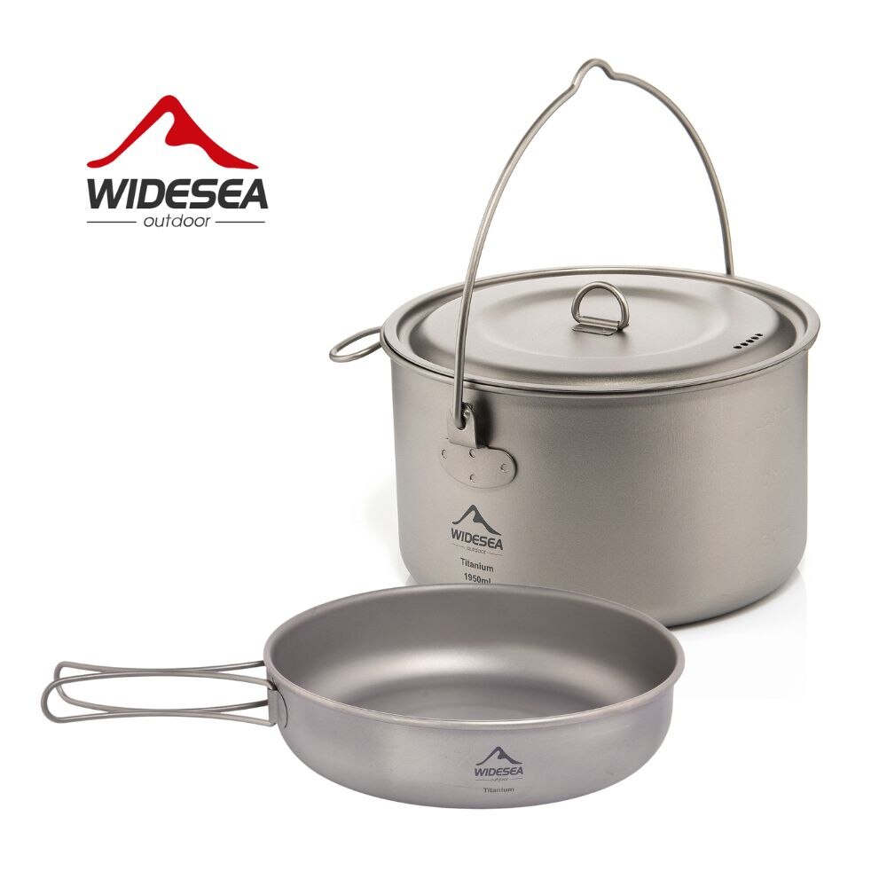 Camping Cooking Pot Set - Layar Lebar peralatan makan berkemah Titanium