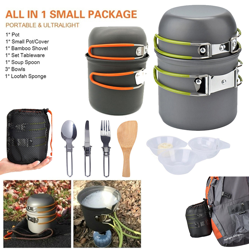 Camping Cooking Pot Set - Panci Berkemah Baru Set Luar Ruangan