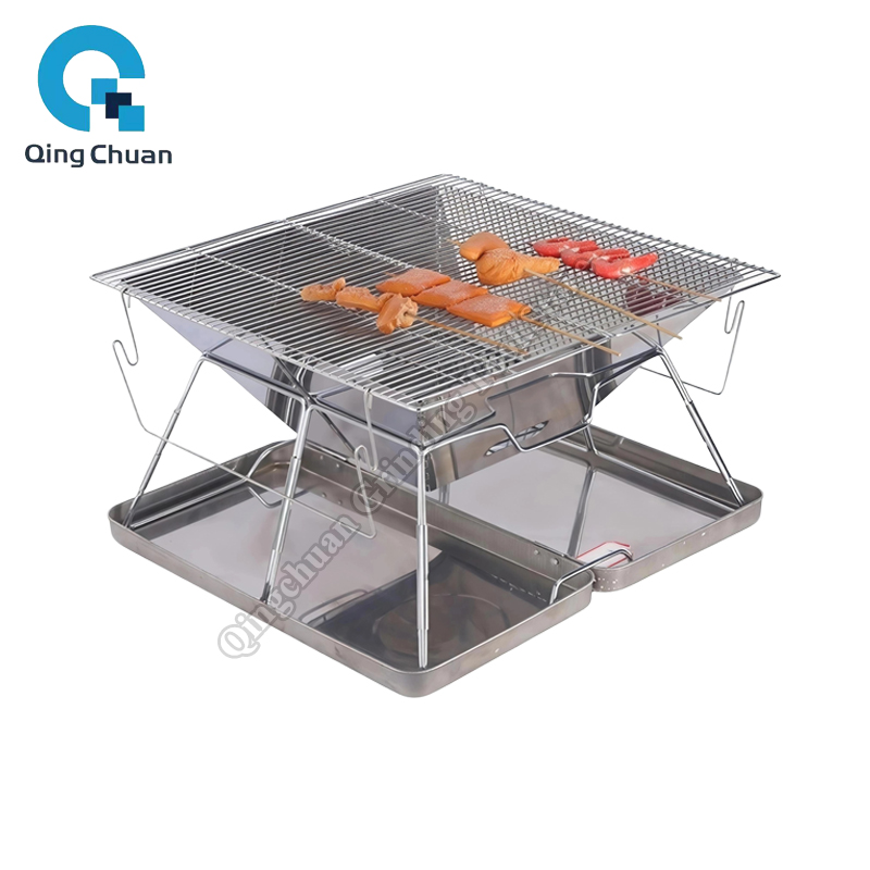 Camping Cooking - Kompor Arang Lipat Baja Tahan Karat