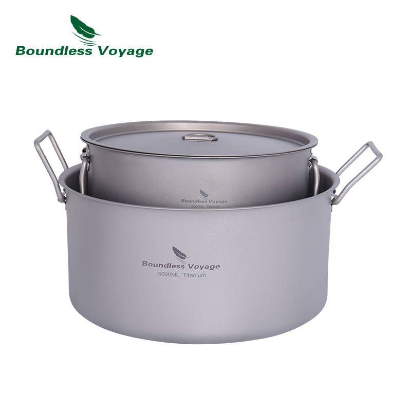 Camping Cooking Pot Large - Boundless Voyage 2L 5L kapasitas besar