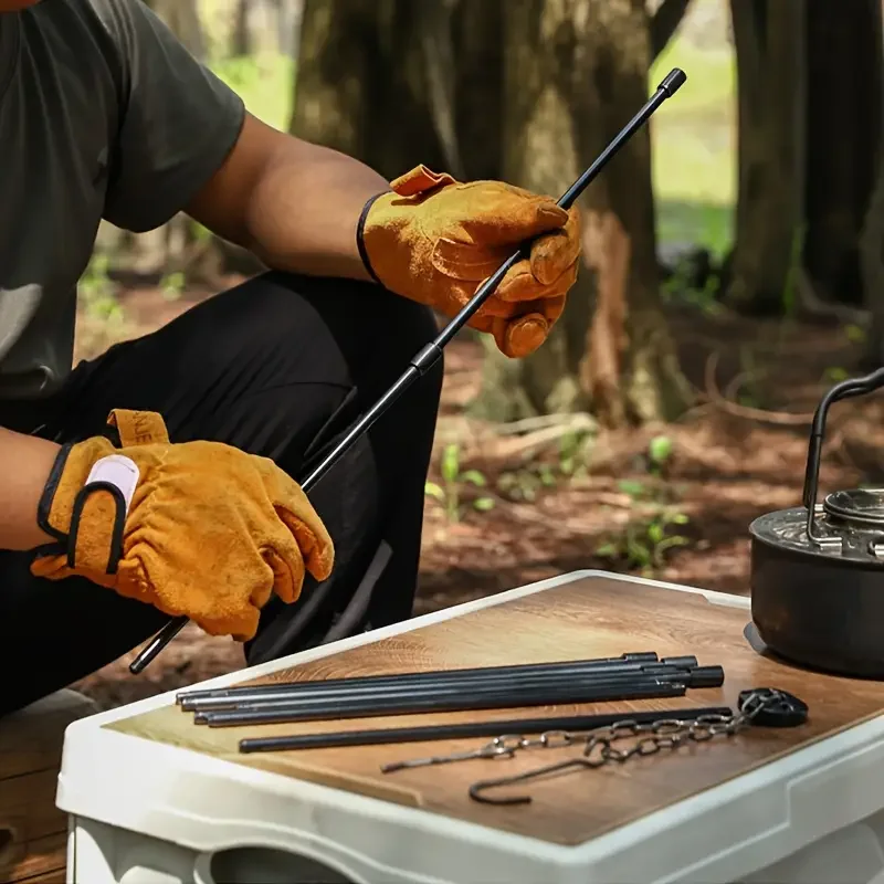 Camping Cooking Pot Large - Tripod Api Unggun Besar Luar Ruangan,