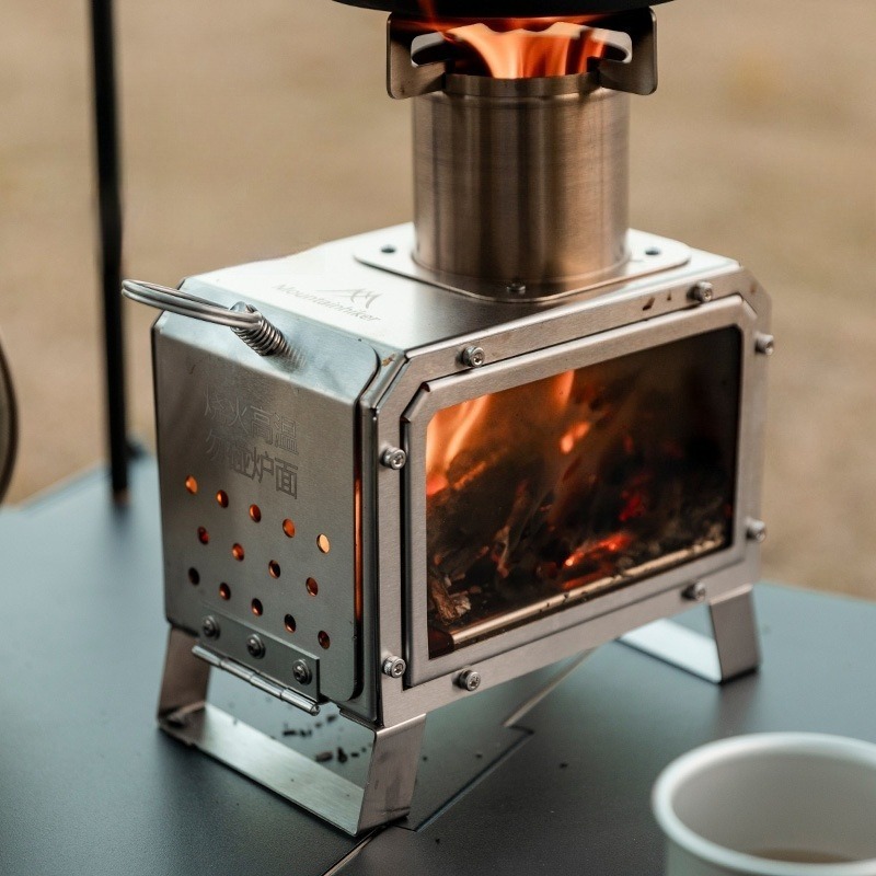 Camping Cooking In Forest - Kompor Pemanas Baja Tahan Karat Kompor