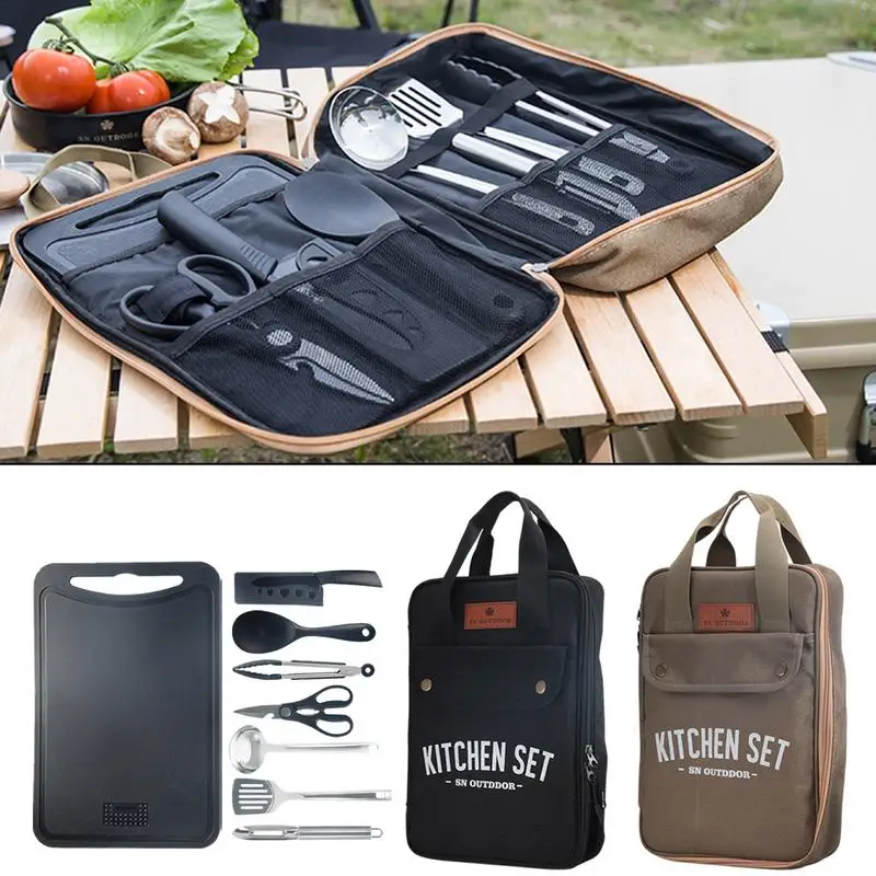 Camping Cooking Gear Set - 8pcs Set Peralatan Masak Camping Portabel