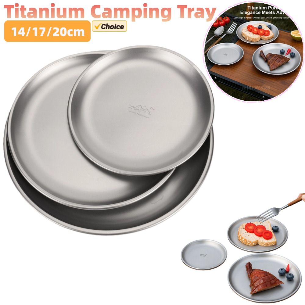 Camping Cooking Cup - Piring Camping Titanium 14/17/20cm 1/3Pcs Set