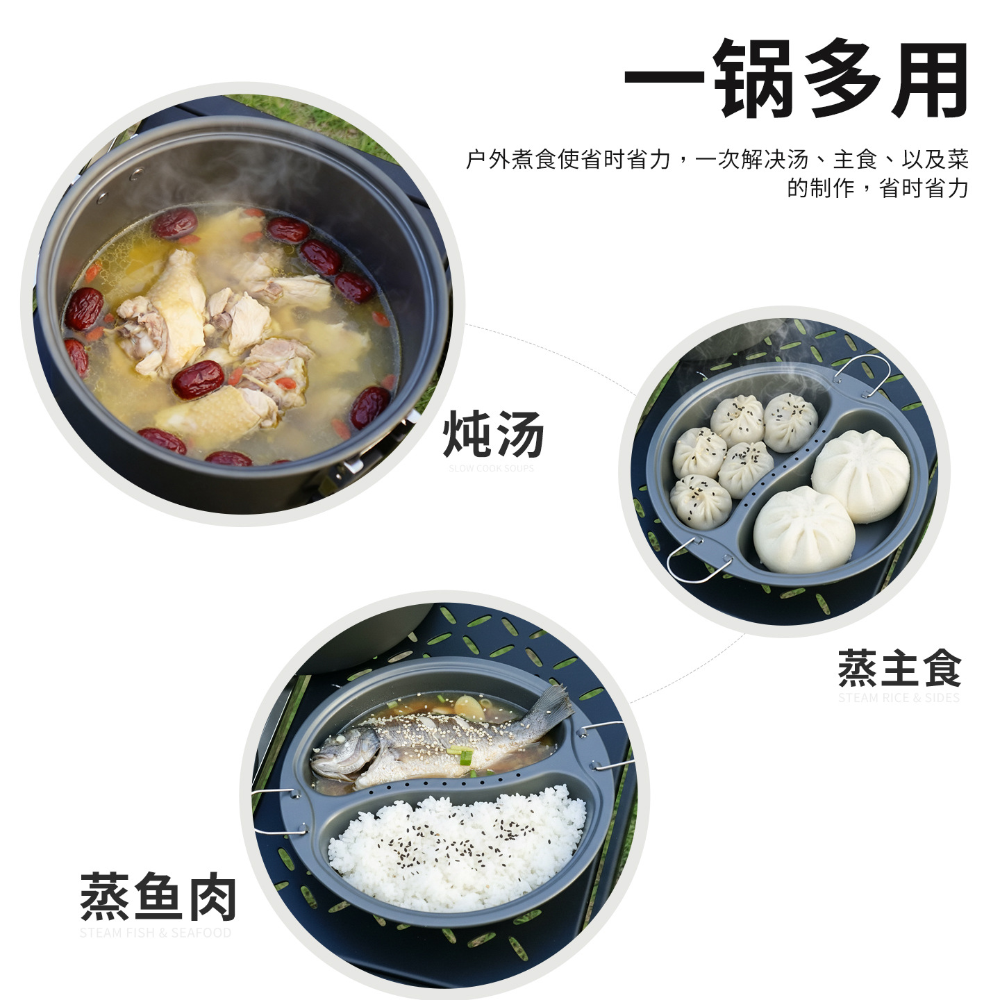 Set Panci Kukus dan Masak Mand - Camping Cooking Pot Large ulasan dan harga