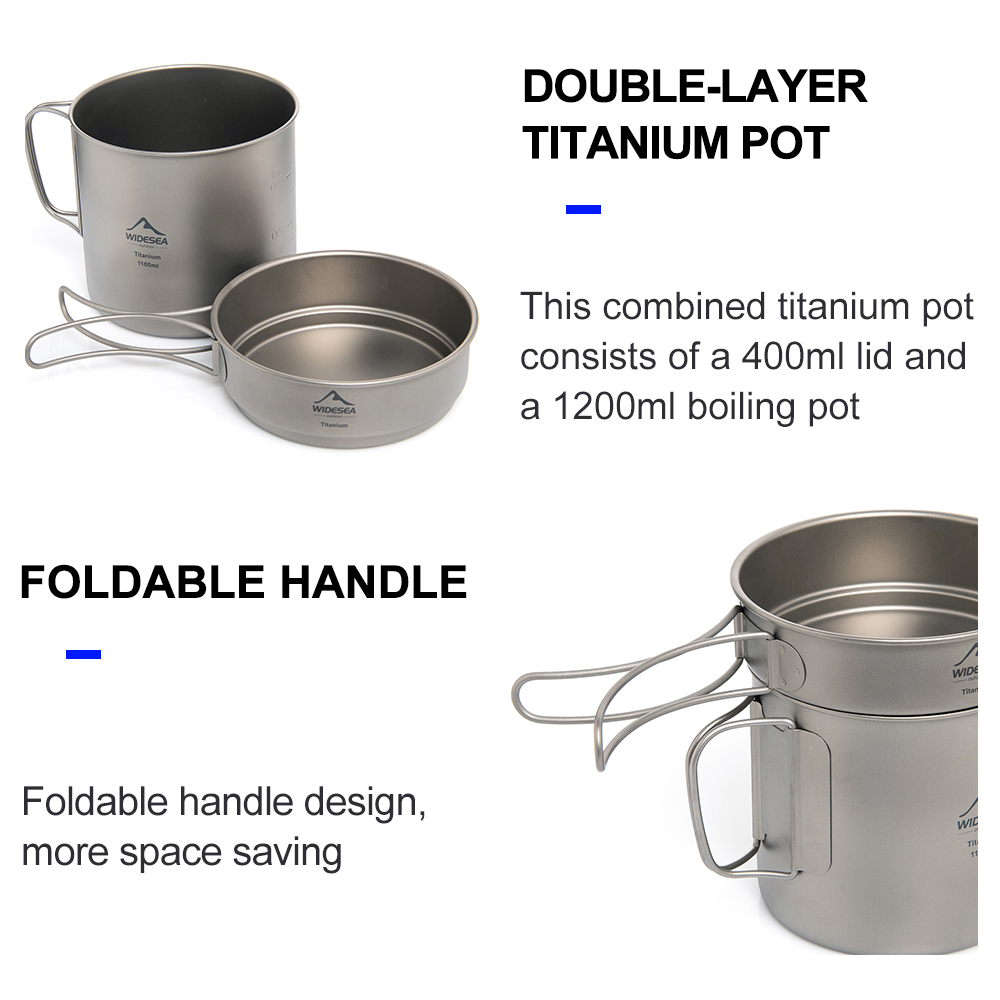 Widesea Panci Berkemah Titaniu - Camping Cooking Cup ulasan dan harga