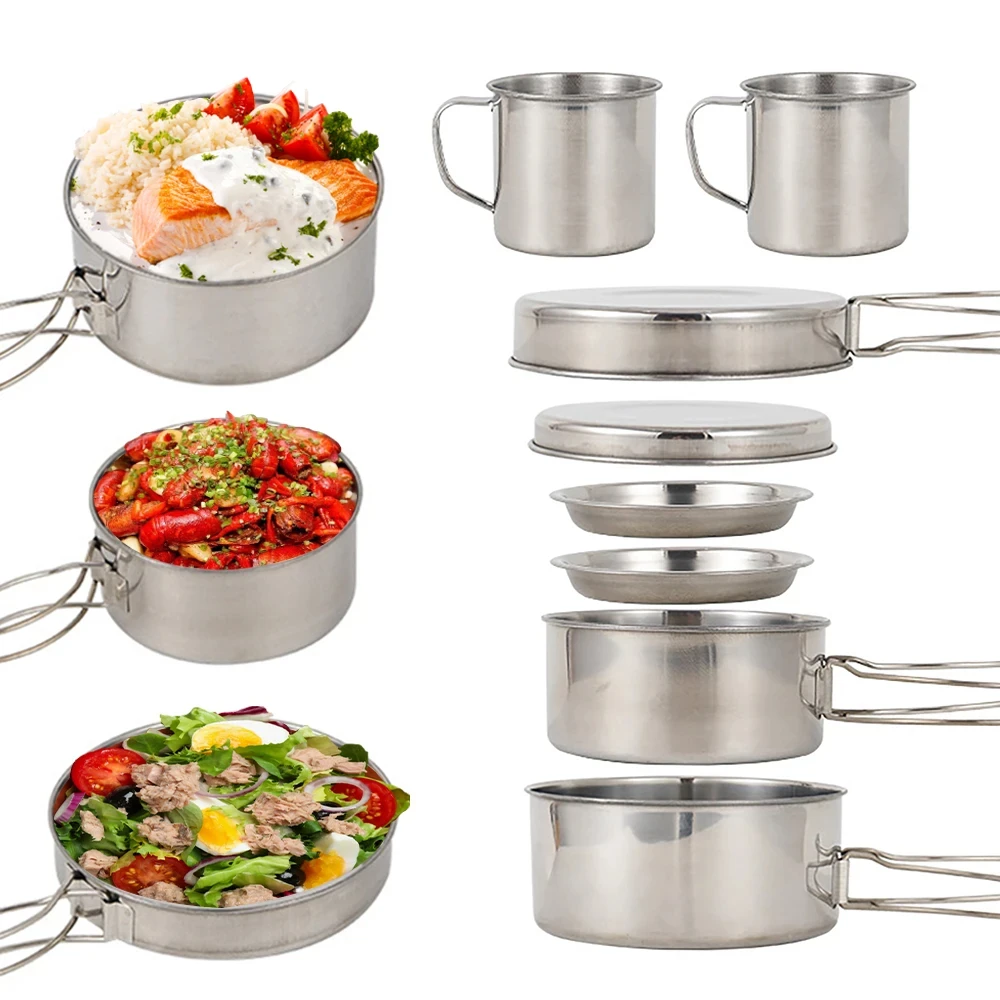 8pcs/Set Peralatan Memasak Cam - Camping Cooking Gear Set ulasan dan harga