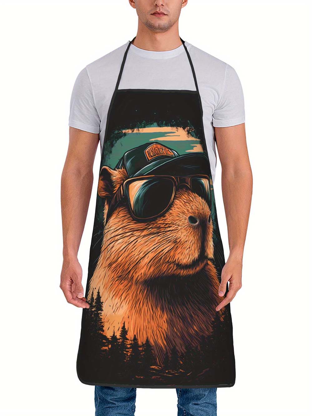 1 buah Apron Panggang Capybara - Camping Cooking In Forest ulasan dan harga