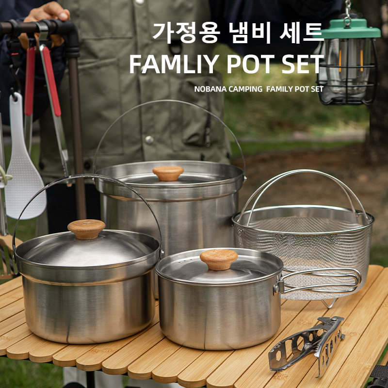 NOBANA Set Panci Baja Tahan Ka - Camping Cooking Gear Set ulasan dan harga
