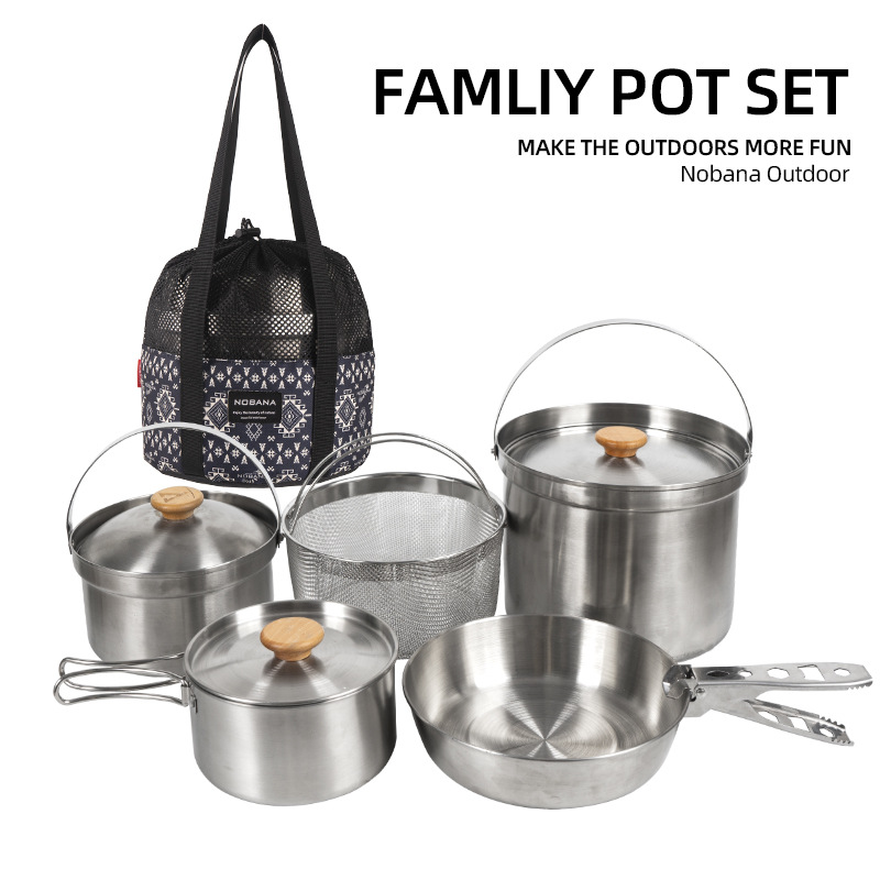 NOBANA Set Panci Baja Tahan Ka - Camping Cooking Gear Set ulasan dan harga