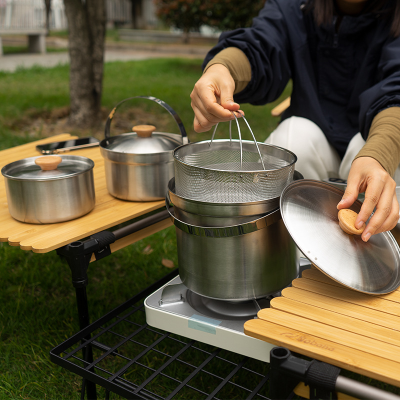 NOBANA Set Panci Baja Tahan Ka - Camping Cooking Gear Set ulasan dan harga