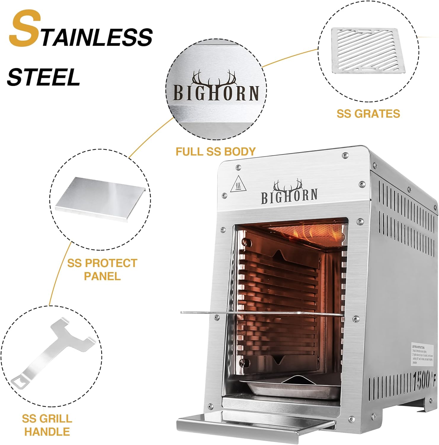 Pemanggang Gas Propana Stainle - Camping Cooking Broiler ulasan dan harga