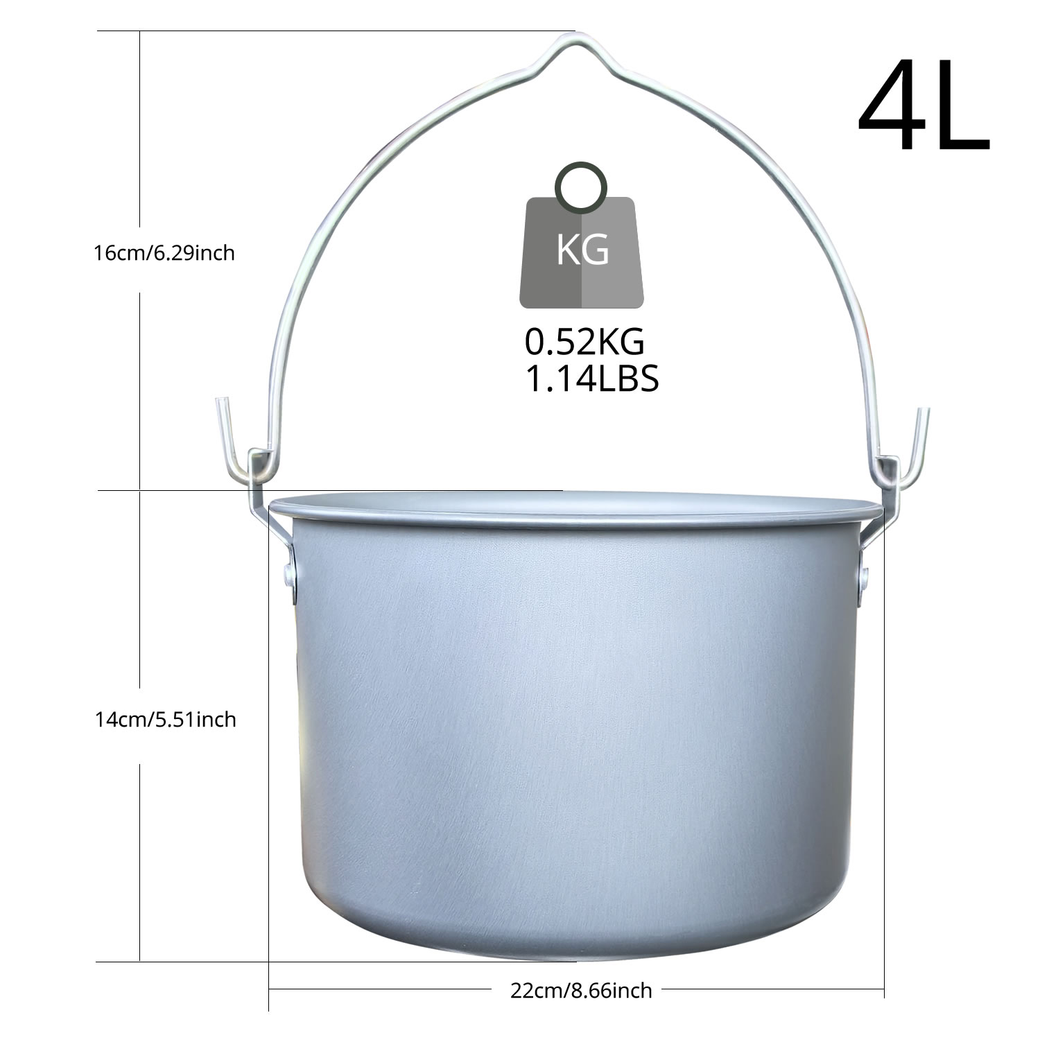 Panci Gantung Luar Ruangan 4L  - Camping Cooking Pot Large ulasan dan harga
