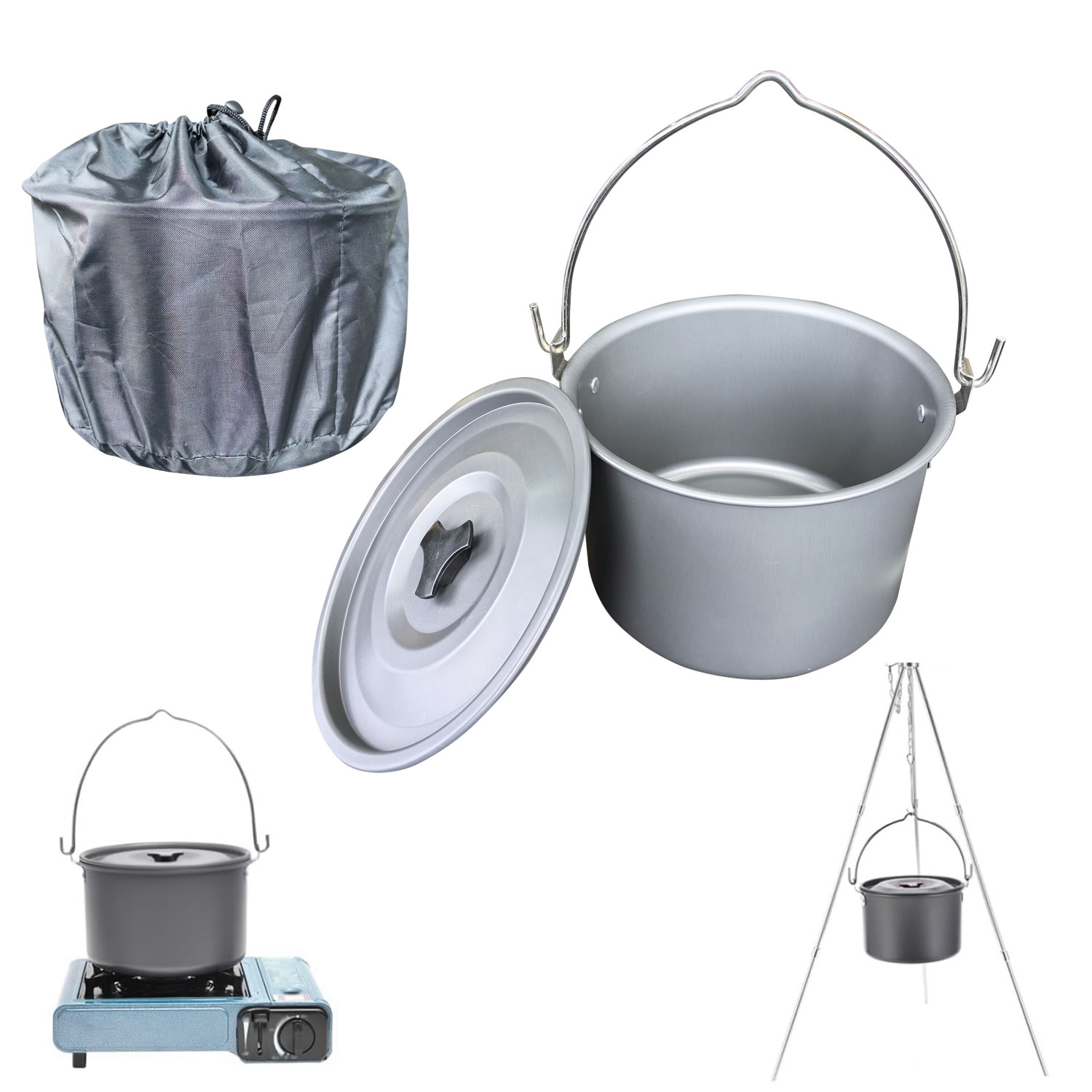 Panci Gantung Luar Ruangan 4L  - Camping Cooking Pot Large ulasan dan harga