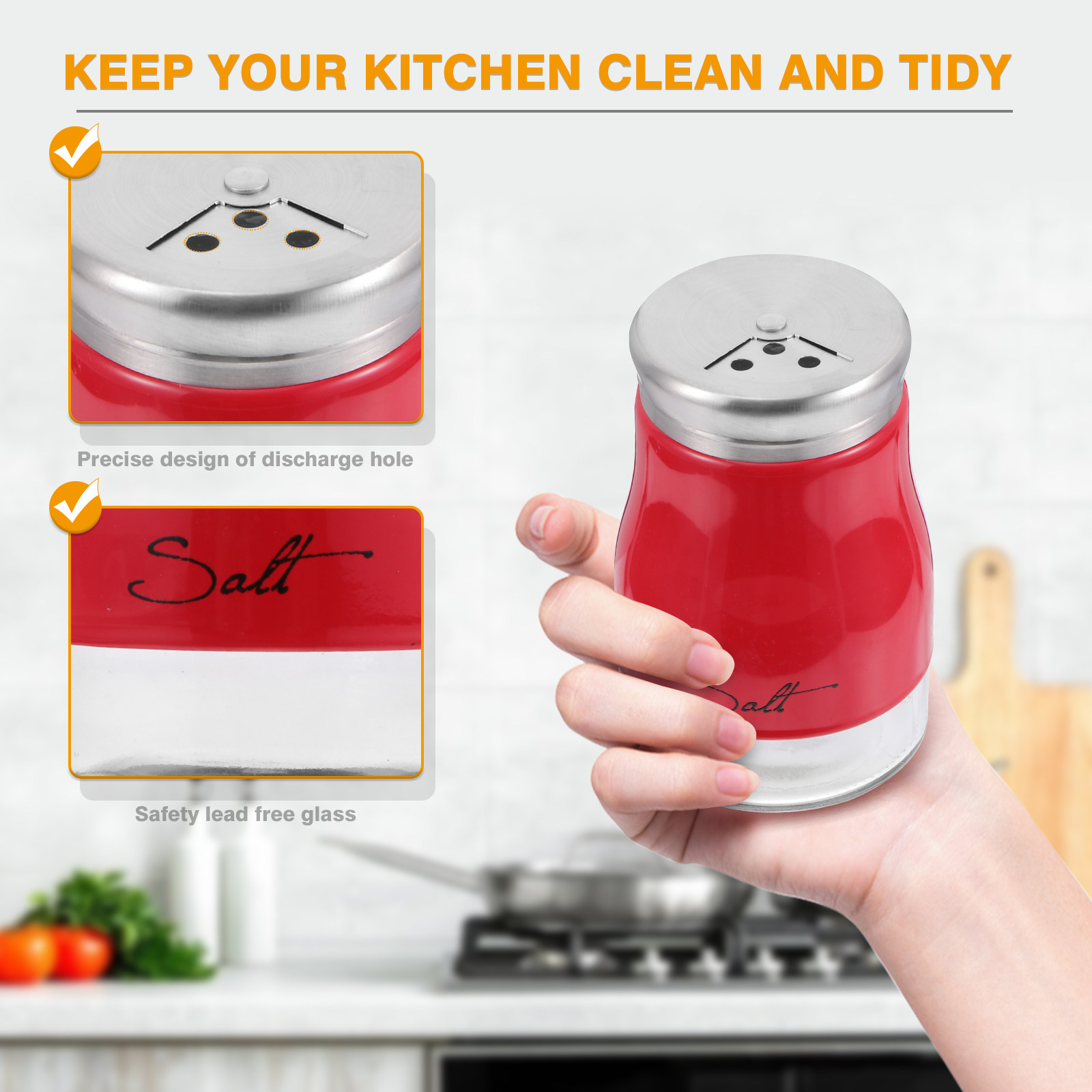 2Pcs Set Wadah Garam Kaca deng - Camping Cooking ulasan dan harga