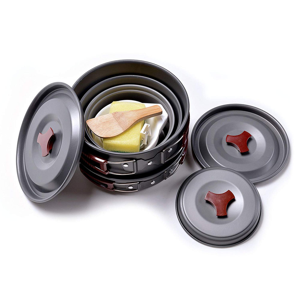 Kit peralatan masak Camping lu - Camping Cooking Pot Set ulasan dan harga